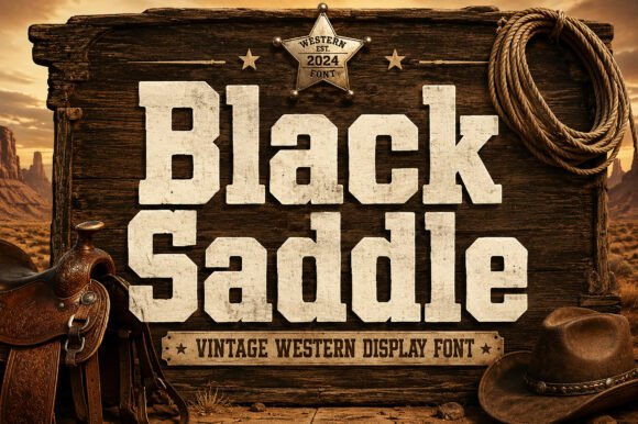 Black Saddle Typeface for Bold Campaigns