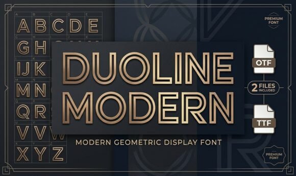 Duoline Modern Display Font for Web Design