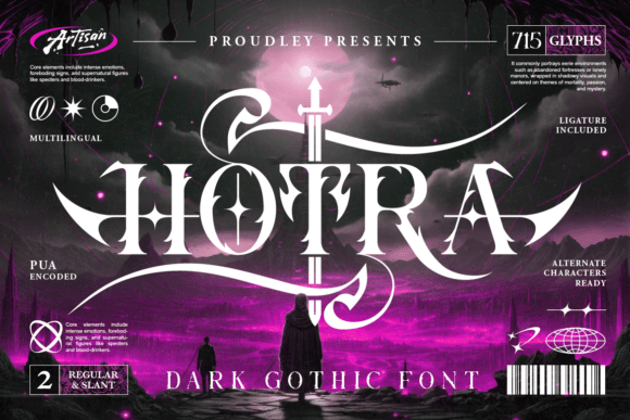 Hotra: The Gothic Display Font for Bold Campaigns