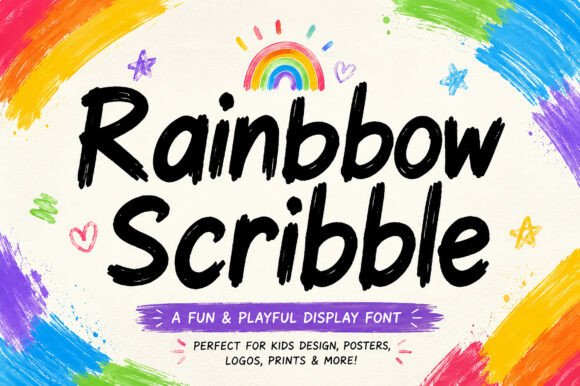 Rainbow Scribble: A Joyful Display Font for Editorial Design