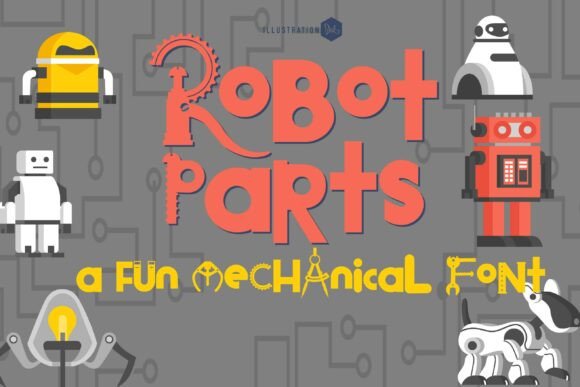 Robot Parts: A Geometric Display Typeface for Modern Brands
