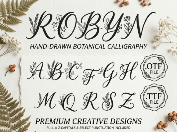 Robyn Font: Elegant Botanical Calligraphy for Designers