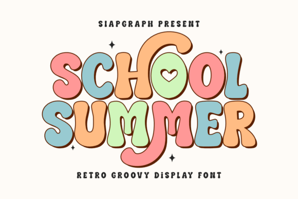 School Summer: A Retro Groovy Display Font for Makers